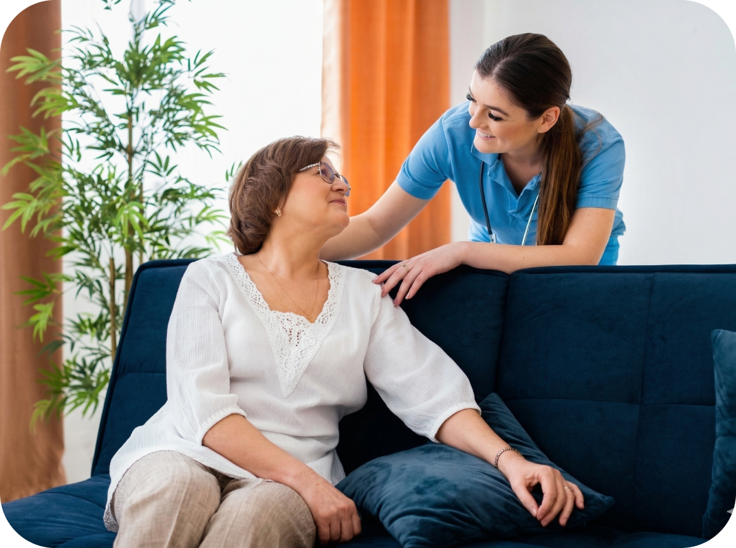 Healthcare professional with patient